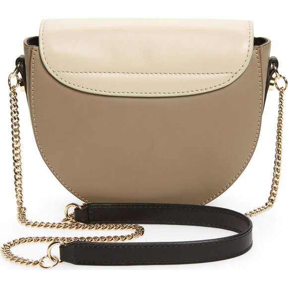 See By Chloe Mara Evening Motty grey Smooth Leather Saddle Bag - Picture 2 of 8